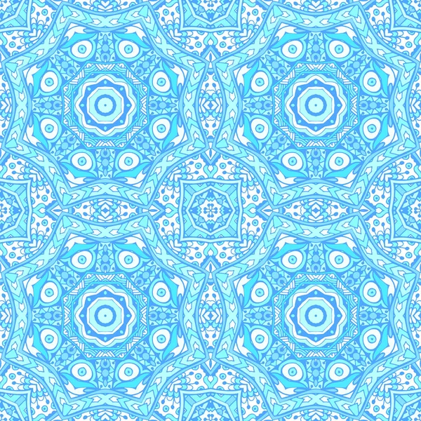 Prachtige naadloze Arabesque patroon van blauwe en witte Oosterse tegels, ornamenten — Stockvector