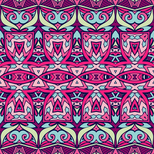 Patrón tribal floral colorido festivo abstracto — Archivo Imágenes Vectoriales