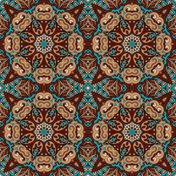 Patrón inconsútil ornamento mandala. Diseño de azulejos decorativos vintage — Vector de stock