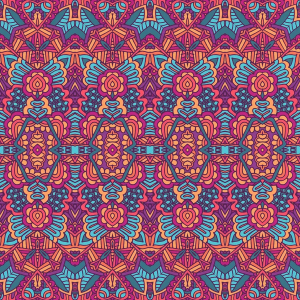 Résumé Tribal Vintage Indien Textile Ethnique Motif Sans Couture Ornemental — Image vectorielle