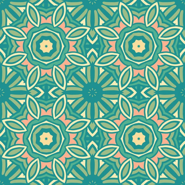 Tribal Vintage Abstract Geometric Mandala Ethnic Seamless Pattern Ornamental Indian — Stock Vector