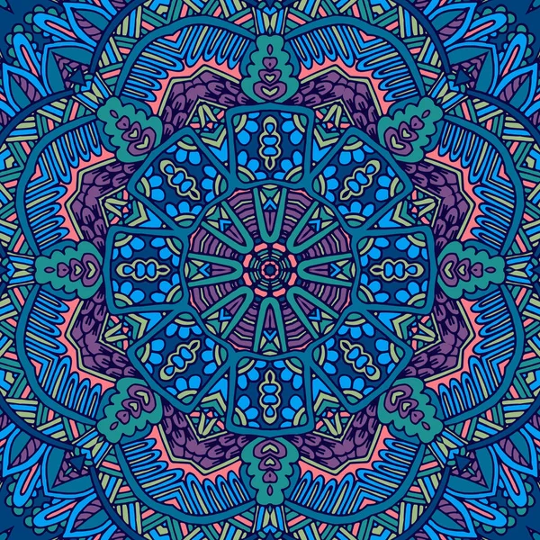 Mandala Doodle Lijnen Versierd Achtergrond Abstract Geometrische Vector Betegeld Boho — Stockvector