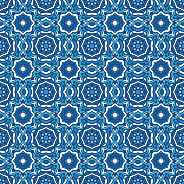 Decorazione Piastrelle Texture Stampa Mosaico Modello Orientale Con Arabesco Ornamento — Vettoriale Stock