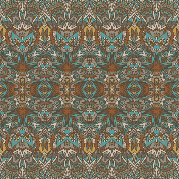 Vetor Tribal Abstrato Geométrico Étnico Sem Costura Padrão Ornamental Azteca — Vetor de Stock