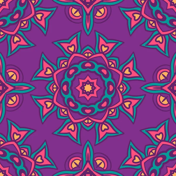 Abstract Seamless Geometric Pattern Background Ethnic Mandala Art Textile — 스톡 벡터