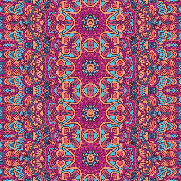 Цветочный Этнический Племенной Праздничный Узор Ткани Абстрактный Геометрический Красочный Бесшовный — стоковый вектор