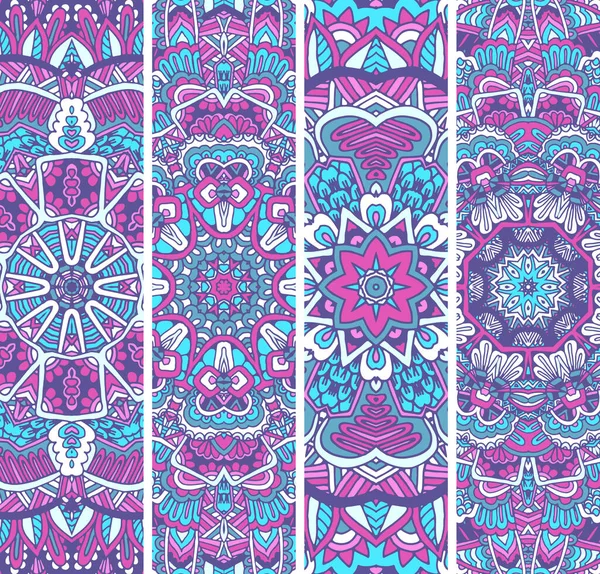 Slavnostní Barevný Etnický Barevný Banner Abstraktní Geometrické Psychedelické Mexické Umění — Stockový vektor