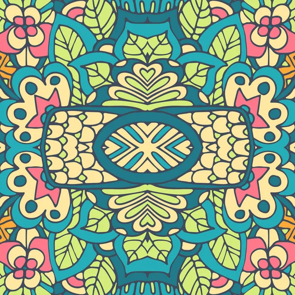 Tribal Étnico Indio Diseño Vectores Sin Fisuras Patrón Arte Mandala — Vector de stock