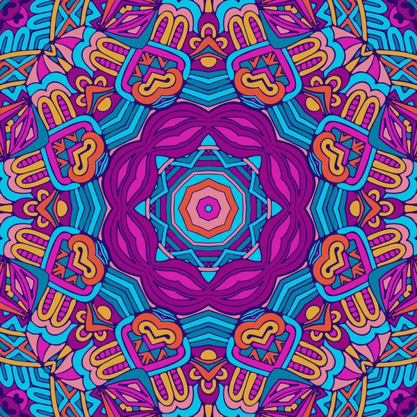 Design Vectoriel Tribal Ethnique Indien Sans Couture Modèle Art Mandala — Image vectorielle