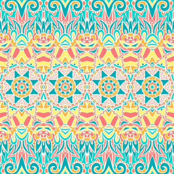 Tribal Vintage Abstracto Geométrico Étnico Inconsútil Patrón Ornamental Mandala Indio — Archivo Imágenes Vectoriales