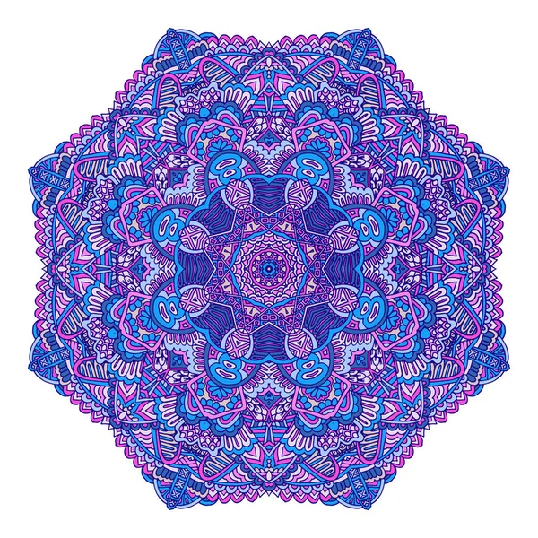Abstracto Mandala Diseño Floral Adorno Colorido Elemento Elegante — Vector de stock