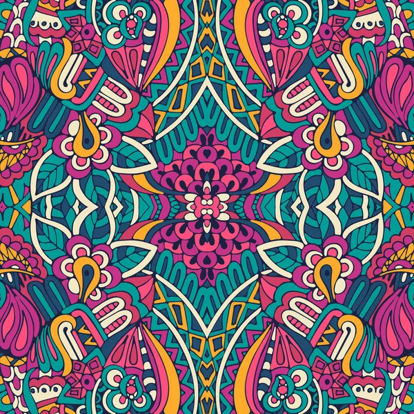 Abstrato Festivo Colorido Mandala Vetor Étnico Padrão Tribal — Vetor de Stock