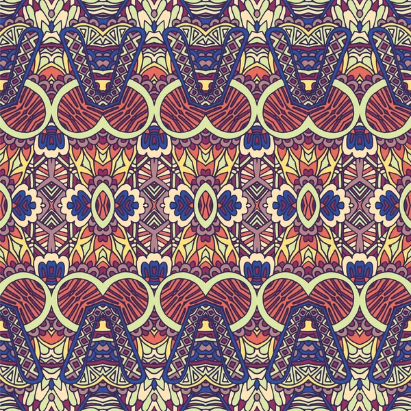 ベクトルエスニック抽象シームレスお祝いパターン背景観賞 ベクトルイラスト 織物織物Ikatデザインフォークアート — ストックベクタ
