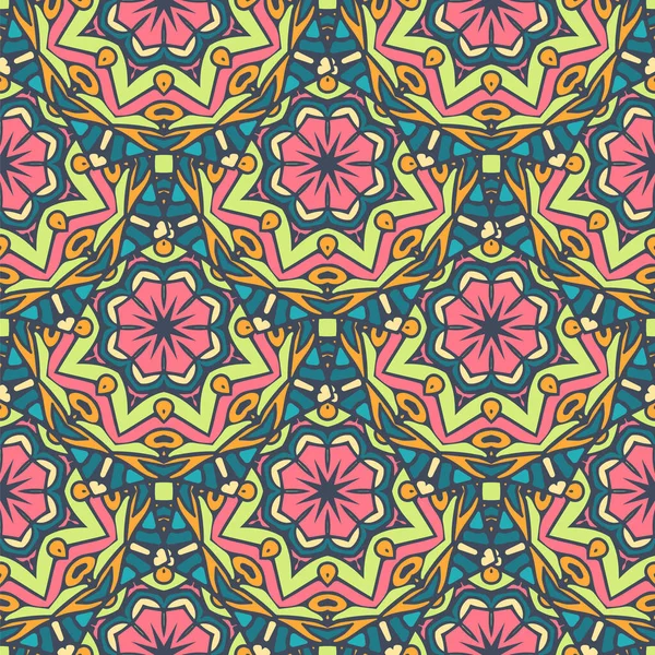 Flor Mandala Vetor Sem Costura Fundo Padrão Design Sem Costura — Vetor de Stock