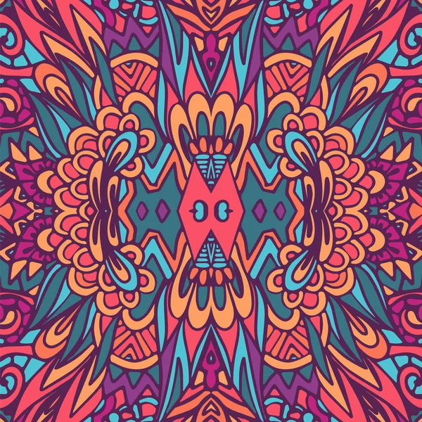 Festive Funky Coloré Ornemental Tribal Ethnique Bohème Mode Abstrait Floral — Image vectorielle