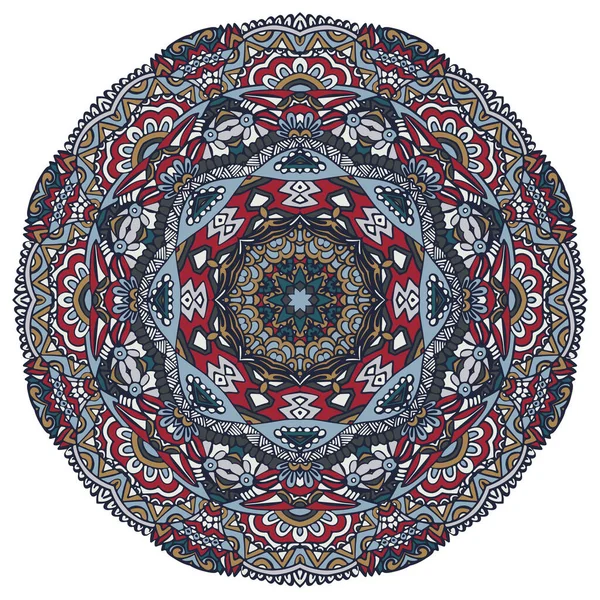 Buntes Fest Rund Ethnisches Mandala Vektorillustration Auf Weißem Hintergrund Kann — Stockvektor