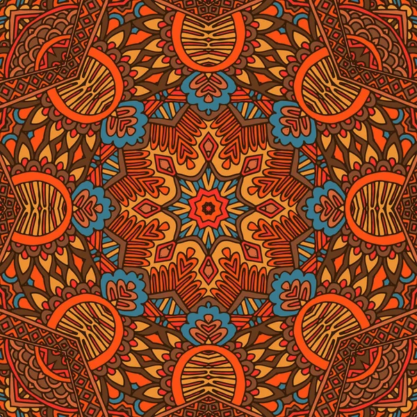 Mandala Doodle Γραμμές Διακοσμημένο Φόντο Αφηρημένη Γεωμετρική Διάνυσμα Πλακάκια Boho — Διανυσματικό Αρχείο