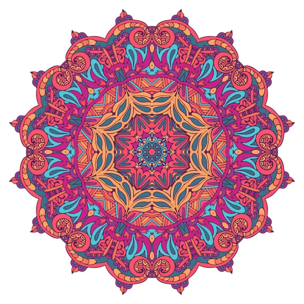 Индийский Цветочный Орнамент Пейсли Этнический Отпечаток Мандалы Векторная Татуировка Хенны — стоковый вектор