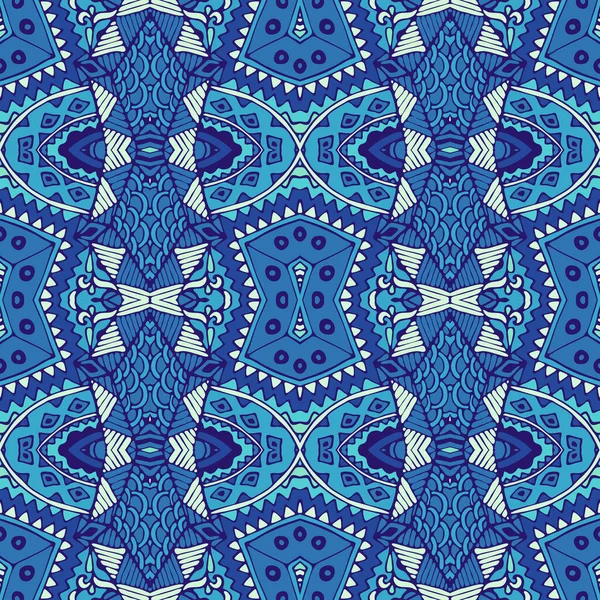 Magnífico Patrón Decoración Invierno Sin Costuras Azulejos Orientales Azules Blancos — Vector de stock