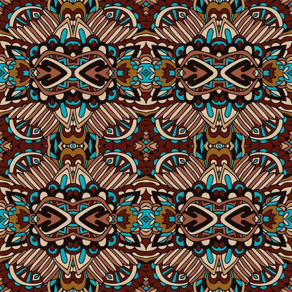 Vector Nahtlose Muster Afrikanischen Stil Art Batik Ikat Ethnische Braune — Stockvektor