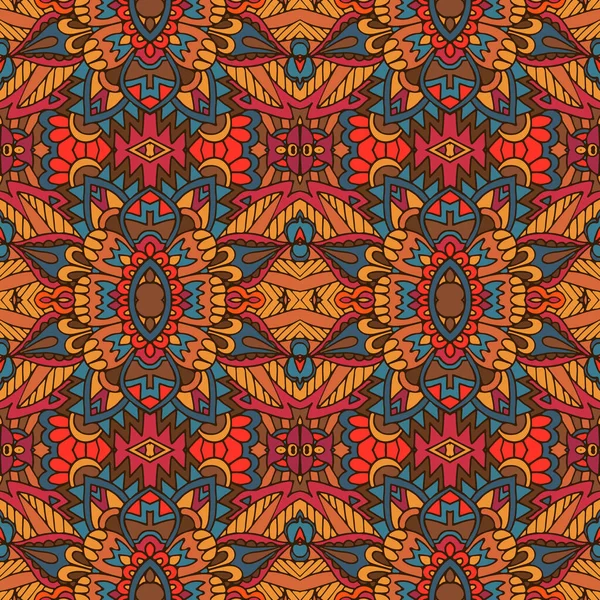 Abstrakte Ethnische Tribal Vintage Indischen Textil Ethnischen Nahtlosen Muster Ornamental — Stockvektor