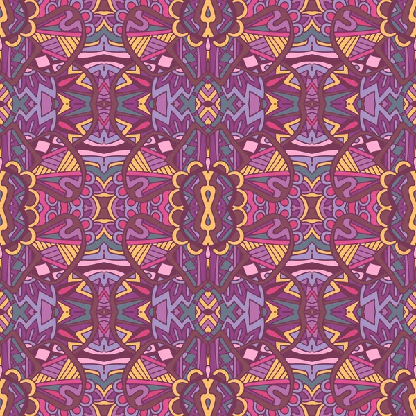 Patrón Floral Étnico Azulejos Para Tela Mosaico Geométrico Abstracto Vintage — Vector de stock