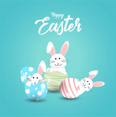 Mutlu Paskalya tavşan sevimli tavşan beyaz