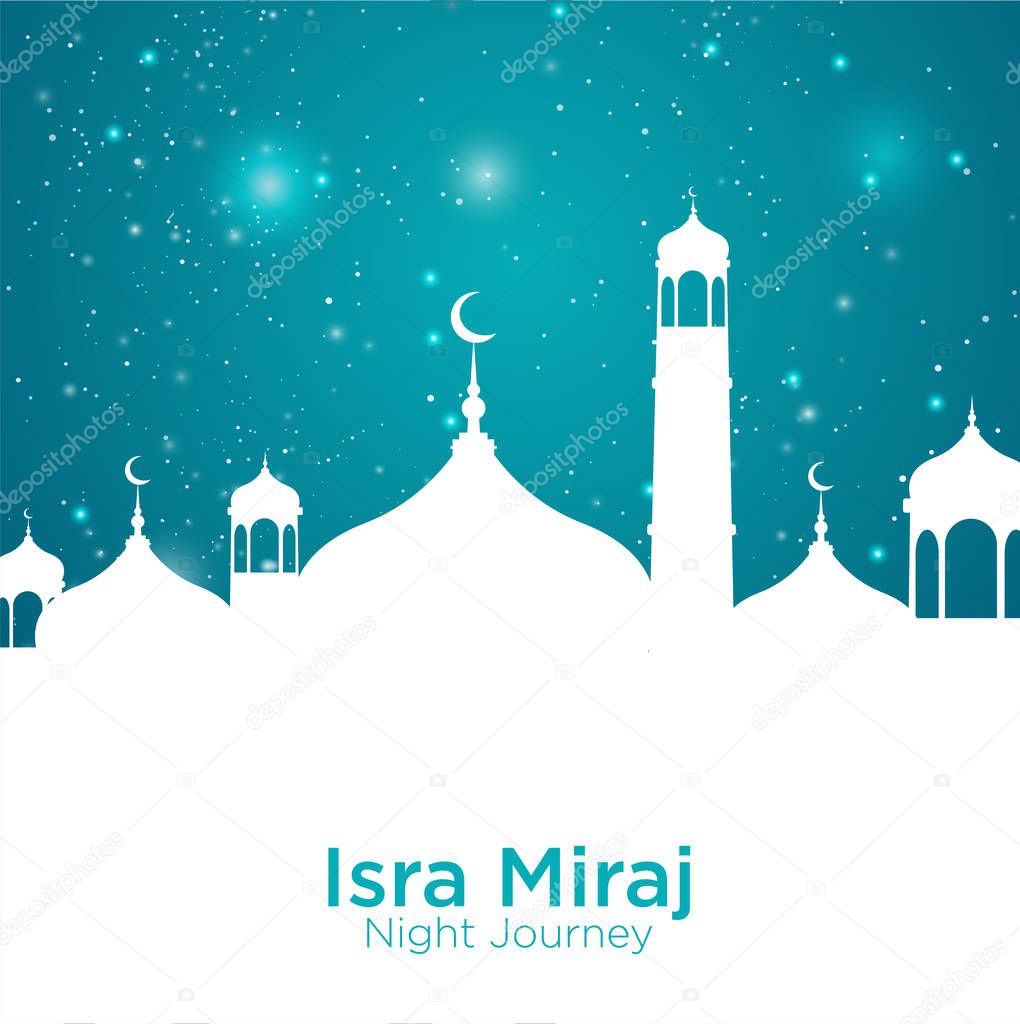 Isra' mi'raj illustration about mohammad prohet in night journey