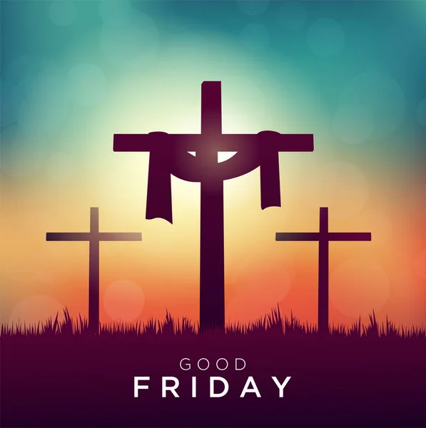 Καλή Παρασκευή διανυσματική απεικόνιση για χριστιανική θρησκευτική με σταυρό — Διανυσματικό Αρχείο