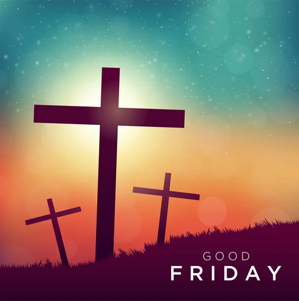 Καλή Παρασκευή διανυσματική απεικόνιση για χριστιανική θρησκευτική με σταυρό — Διανυσματικό Αρχείο