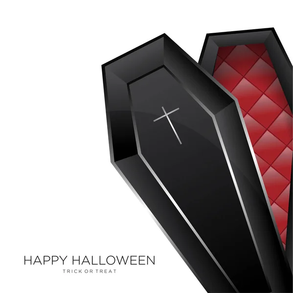 Szczęśliwego Halloween Tle Black Trumna — Wektor stockowy