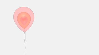 Beyaz bir arka plan üzerinde pembe balonlar bileşimi