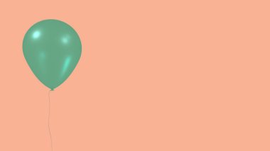mercan bir arka plan üzerinde turkuaz balon