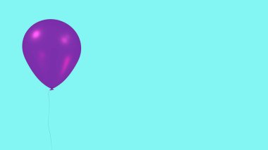 Turkuaz arka plan üzerinde mor balon