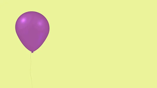 Ballon Violet Sur Fond Jaune — Photo