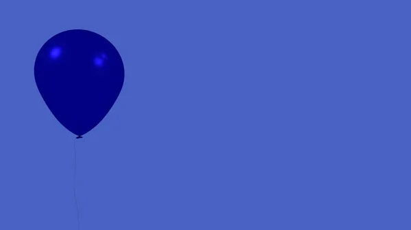 Blauwe Ballon Een Blauwe Achtergrond Zwart Wit — Stockfoto