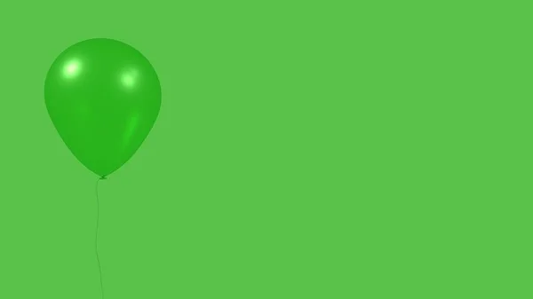 Balão Verde Fundo Verde — Fotografia de Stock