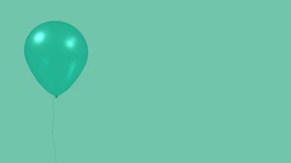 Türkisfarbener Ballon Auf Türkisfarbenem Hintergrund — Stockfoto