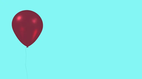 Červený Balónek Tyrkysové Pozadí — Stock fotografie