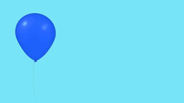 Balão Azul Sobre Fundo Turquesa — Fotografia de Stock