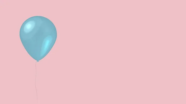 Turquoise Balloon Pink Background — Stock Photo, Image