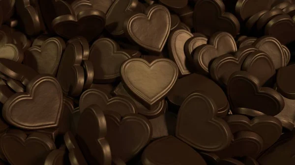 dark chocolate hearts. chocolate rolls. Sweet love