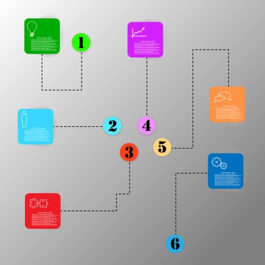 İnce çizgileri ve renkli simgeler vektör Infographic şablonu