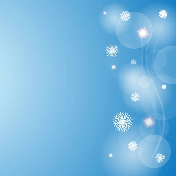 Tarjeta Navidad Abstracta Con Luces Copos Nieve Blancos — Vector de stock