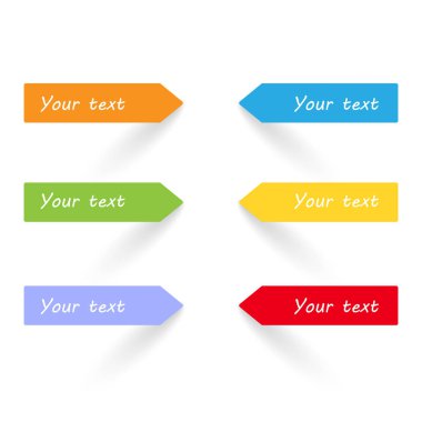 Gölge beyaz arka plan üzerinde altı renk oklarla