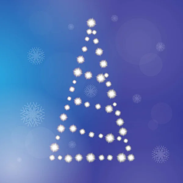 Árbol Estrellas Navidad Ilustración Vectorial — Vector de stock