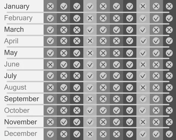 Pianificazione Calendario Con Icone Cerchio Grafico Vettoriale — Vettoriale Stock