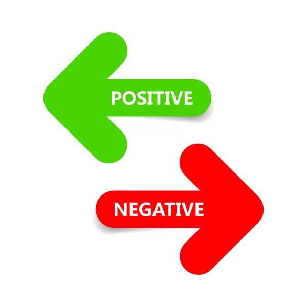 Pozitivní Negativní Nastavení Dvě Barevné Ikony Šipka Stínem Vektorové Ilustrace — Stockový vektor