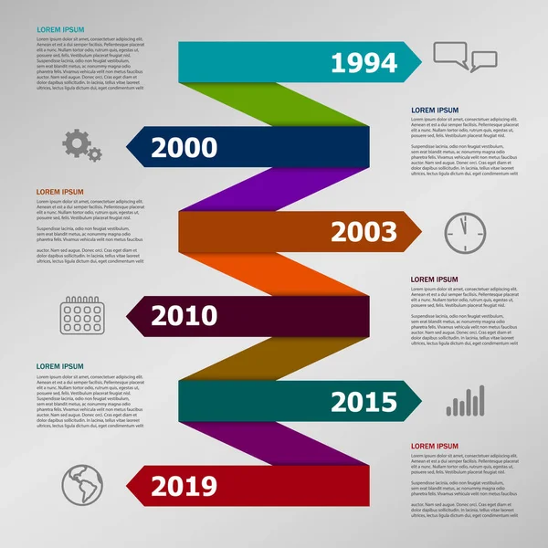 Flecha Papel Color Vectorial Empresa Infografía Con Iconos — Archivo Imágenes Vectoriales