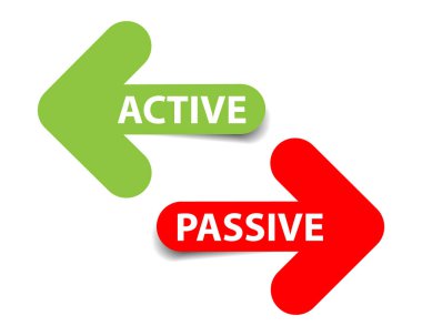 Aktif veya pasif iki renkle okları whtie backgrund gölge